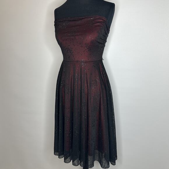 Vintage Forever 21 Dress Womens S/M Black Red Mesh Babydoll Whimsy Fairy Y2K - Picture 3 of 13